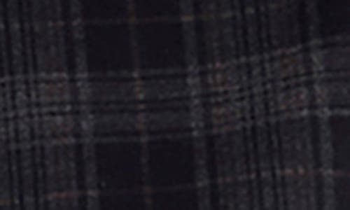 Kenneth Cole Plaid Crop Jacket With Faux Leather Trim In Black