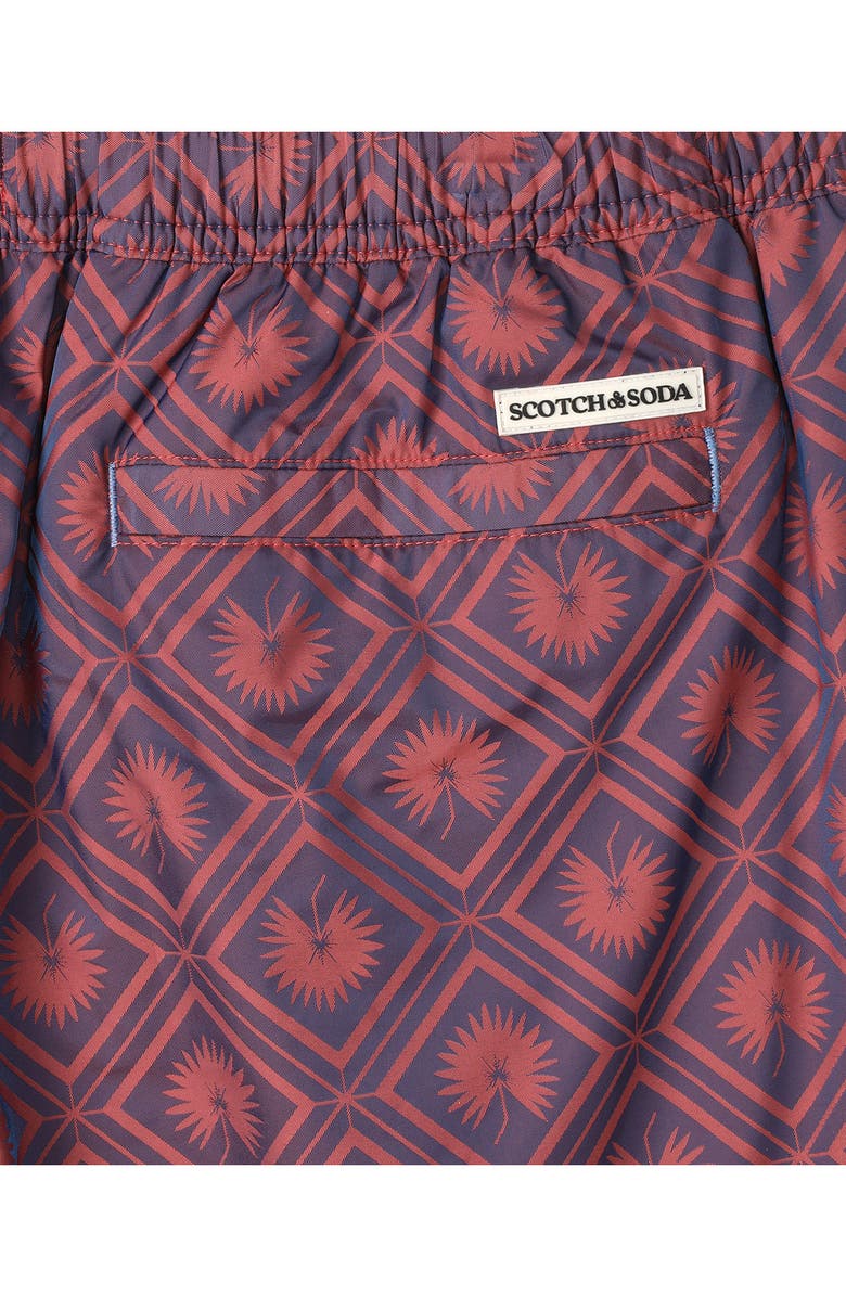 Scotch & Soda Diamond Swim Trunks, Alternate, color, Light Pastel Red