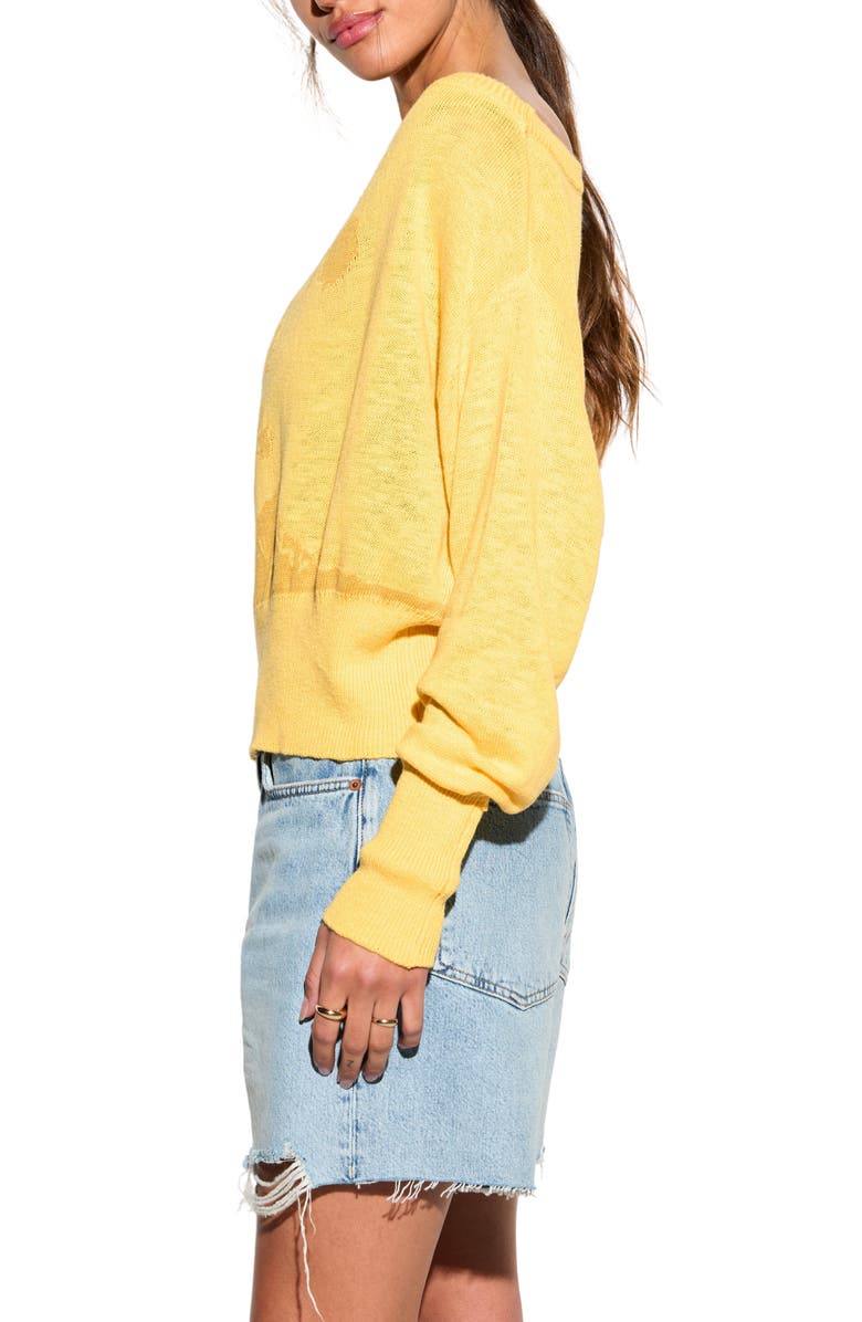 Spiritual Gangster Telepathetic Devon Off the Shoulder Sweater, Alternate, color, Sunkiss