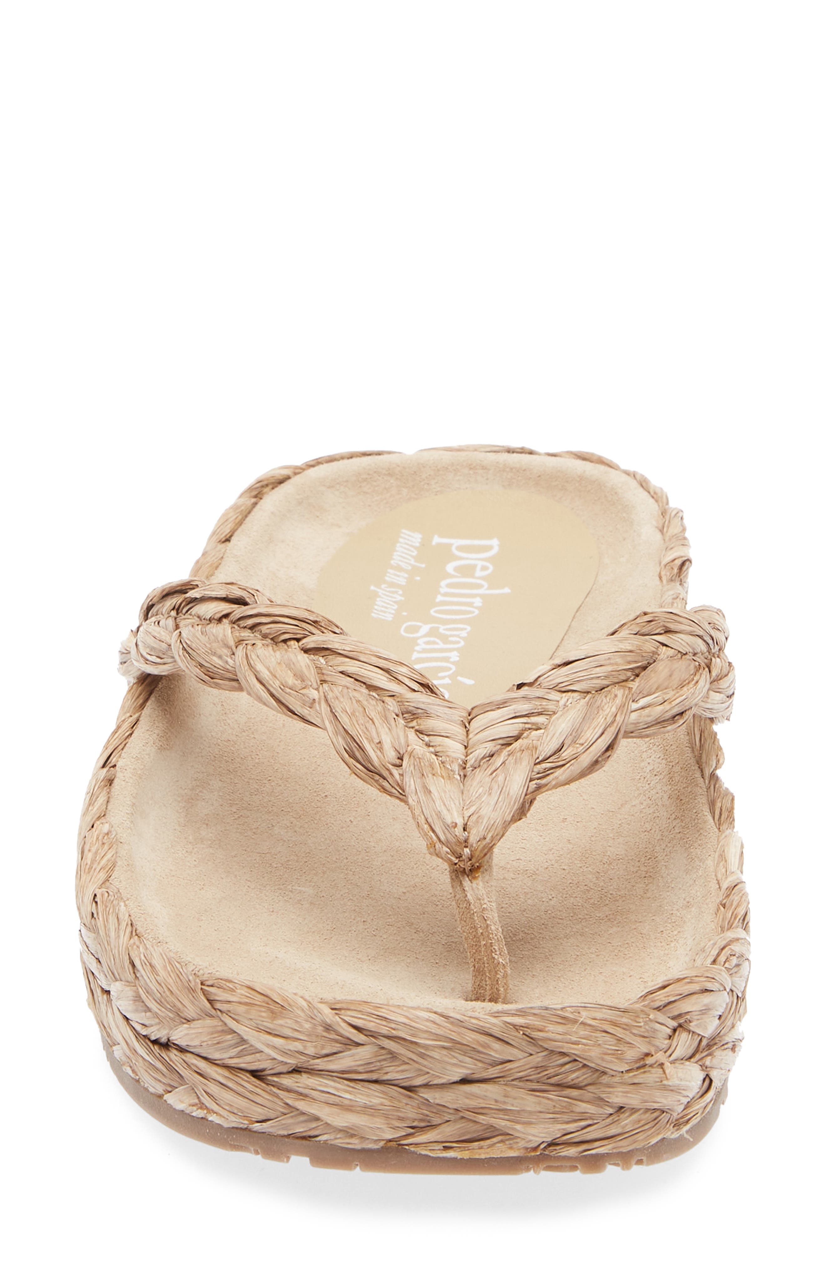 Pedro Garcia Alda Raffia Flop Flop, Alternate, color, Bark Raffia