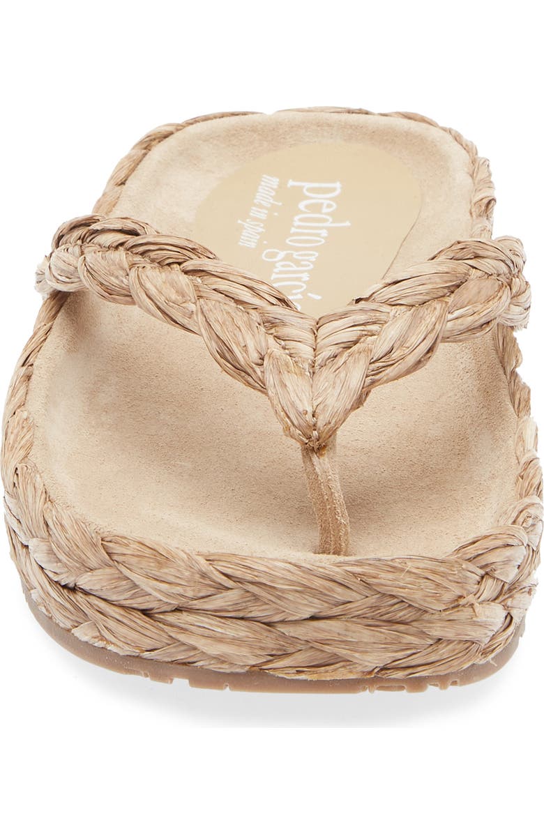 Pedro Garcia Alda Raffia Flop Flop, Alternate, color, Bark Raffia