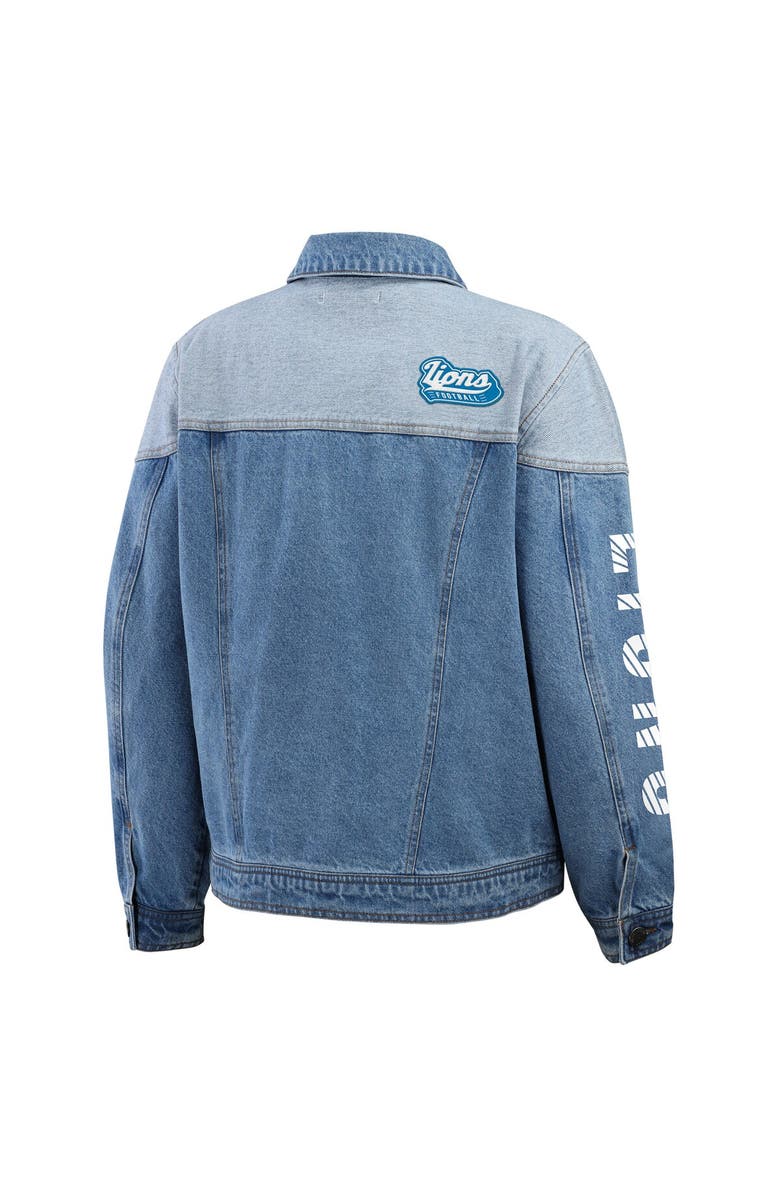 WEAR by Erin Andrews Women's WEAR by Erin Andrews  Detroit Lions Full-Button Denim Jacket, Alternate, color, 