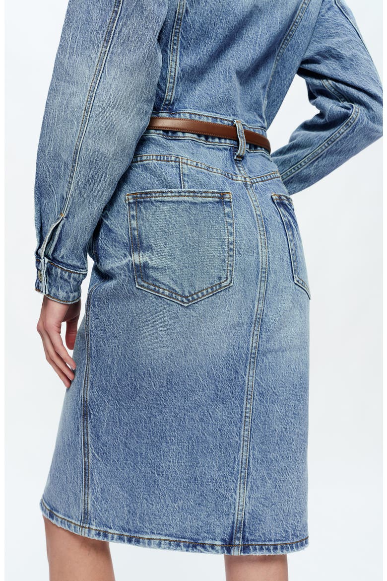 Doris Long Sleeve Denim Shirtdress, Alternate, color, ISLAND
