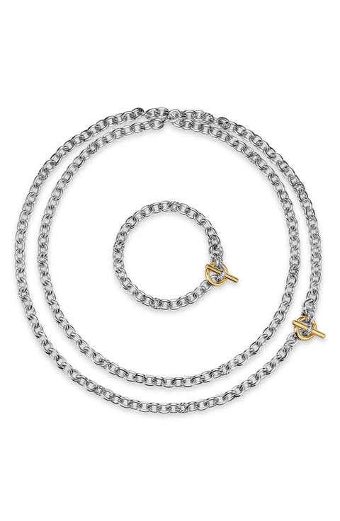 Mercer Convert Necklace in Sterling Silver & 18K Gold