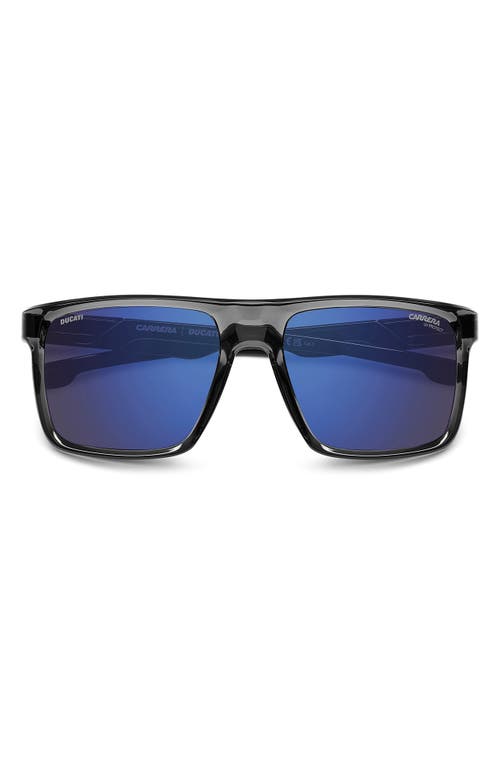 Carrera Eyewear X Ducati 57mm Rectangular Sunglasses In Grey/blue Sky Sp