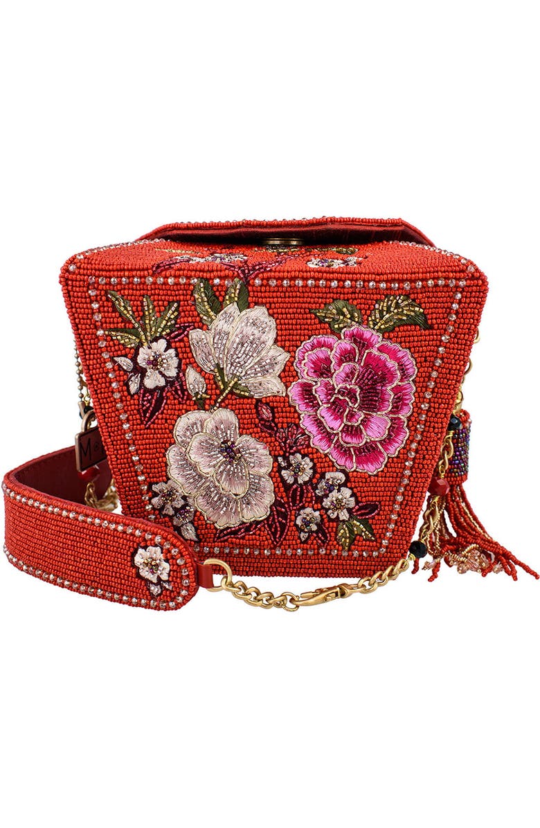 Mary Frances Accessories Scarlet Bloom Crossbody Handbag, Main, color, Red