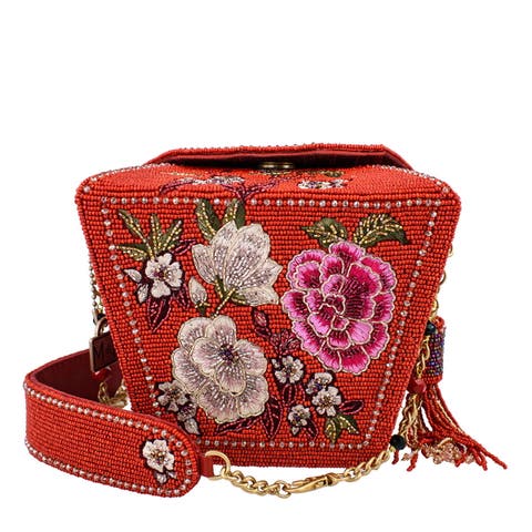 Scarlet Bloom Crossbody Handbag