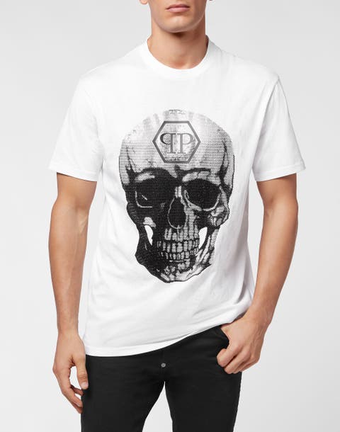 T-Shirt Round Neck Skull And Plein Unisex