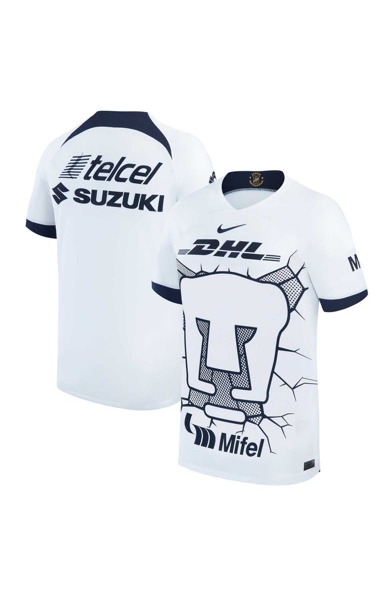 Nike Youth Nike White Pumas 2023/24 Home Stadium Replica Jersey, Main, color, 