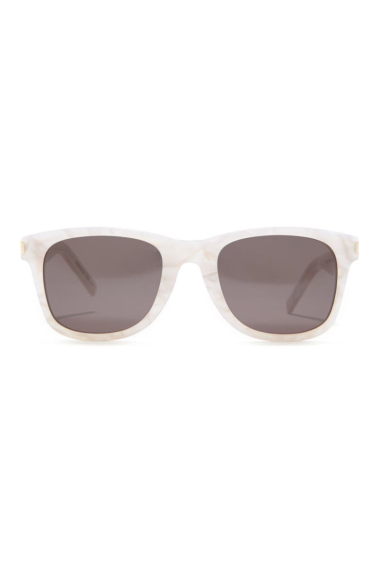 53mm Square Sunglasses, Main, color, SHNY WHT MOTHER OF PEARL/ GRY