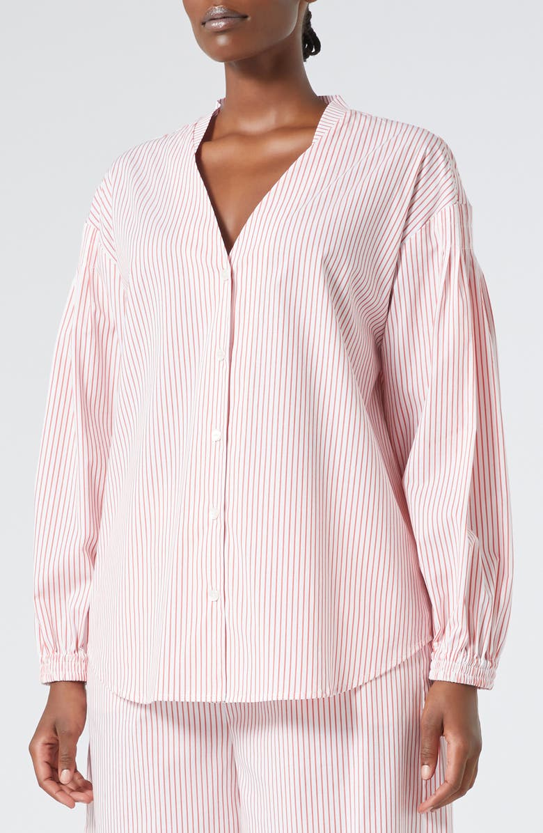 Marina Rinaldi Bacco Long Sleeve Woven Shirt, Main, color, Red