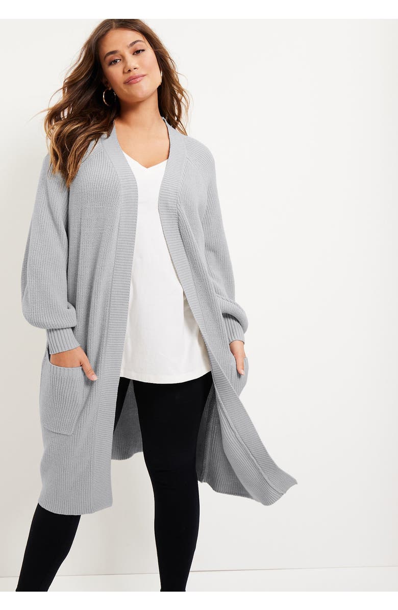 June + Vie Open-Front Cardigan, Alternate, color, Black
