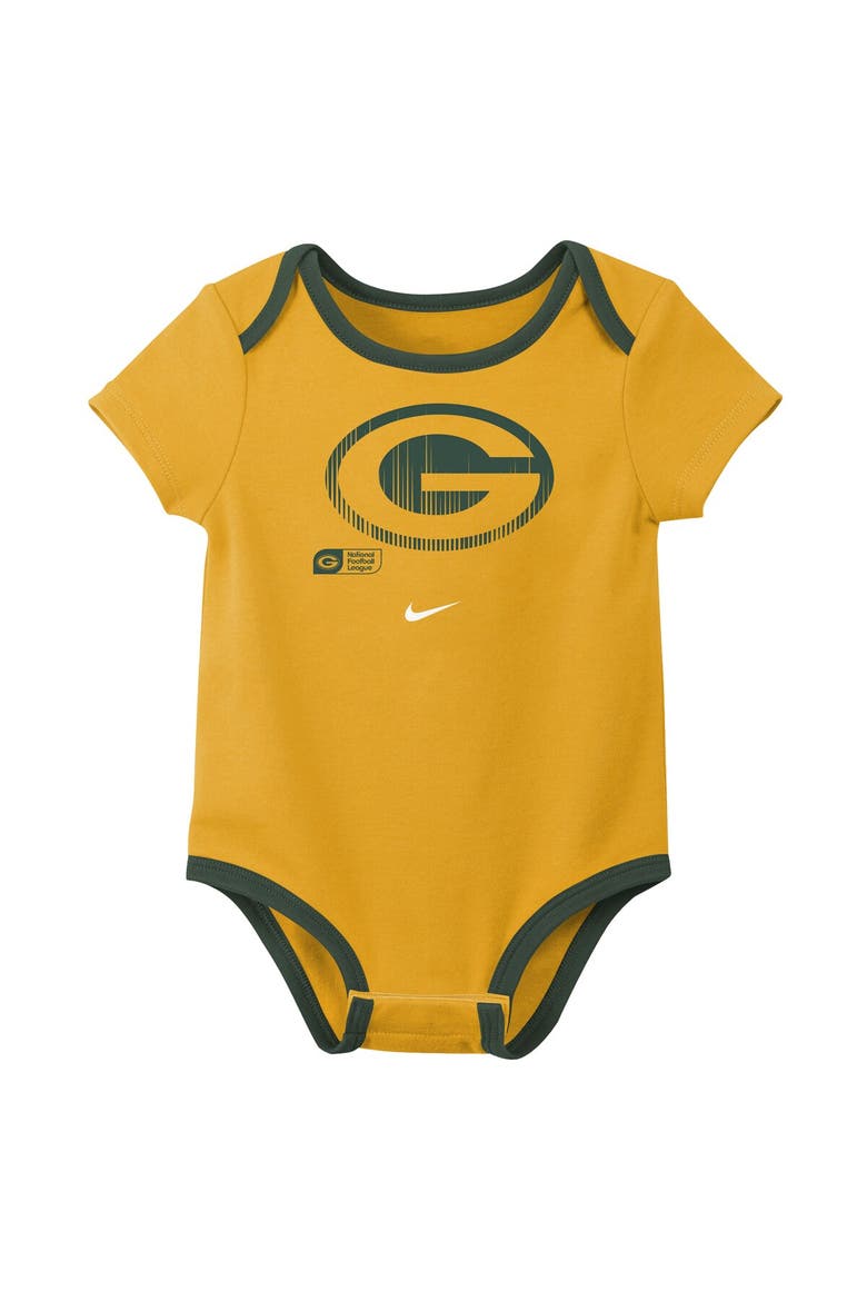 Newborn & Infant Nike Jordan Love Green Bay Packers Name & Number 3-Pack Bodysuit Set, Alternate, color, Green