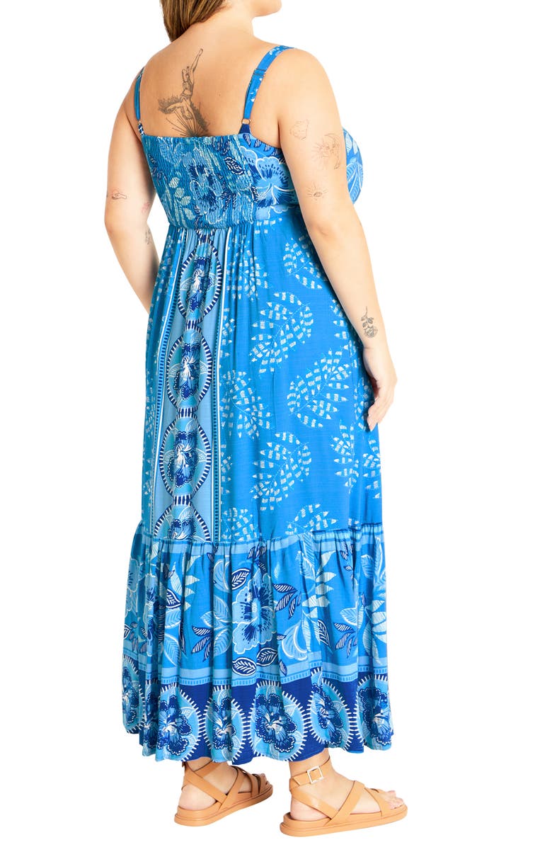 City Chic Eden Print Maxi Sundress, Alternate, color, 