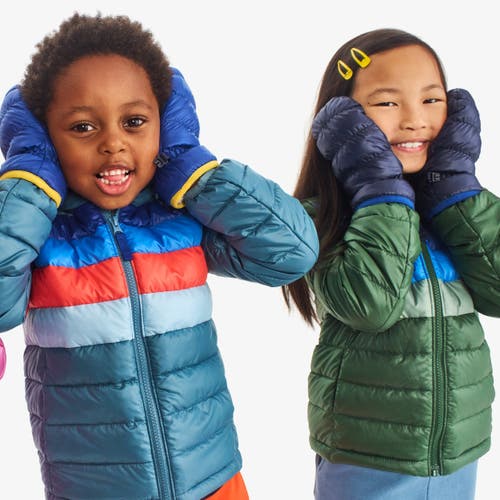 Primary Kids Lightweight Puffer Mittens In Multi