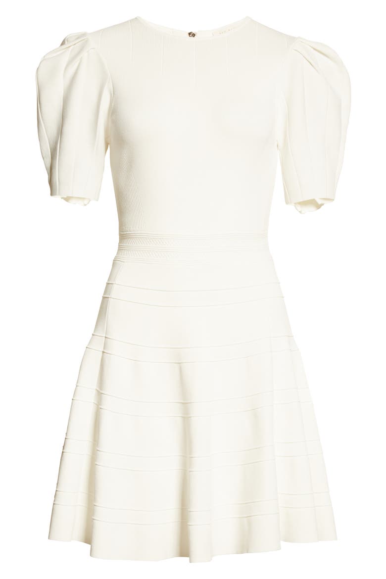 Velvey Puff Sleeve Dress, Alternate, color, IVORY