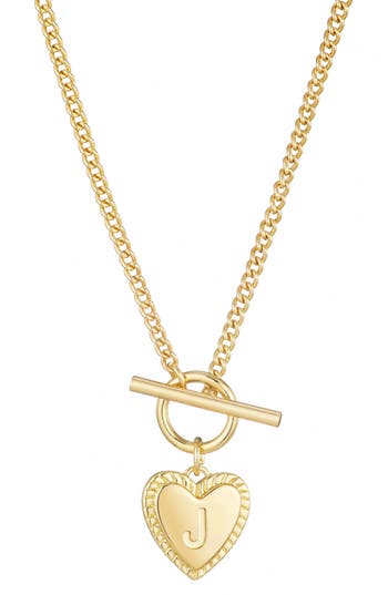 Adornia Initial Heart Toggle Necklace