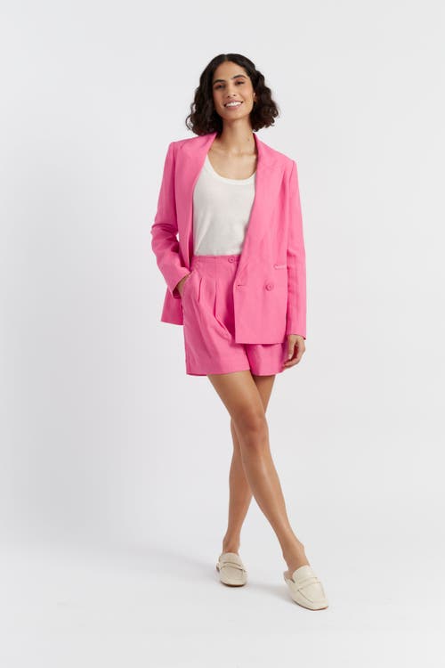 Shop Chinti & Parker Linen Blend Blazer In Camellia Rose