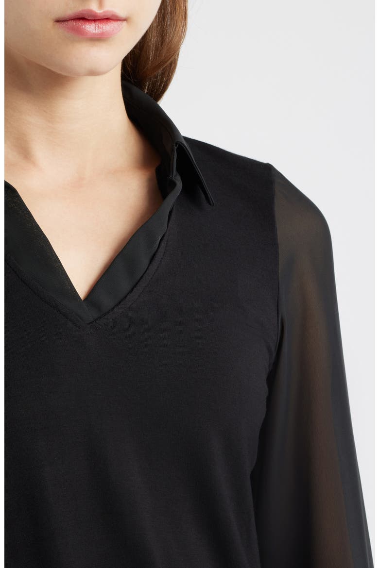Layered Look Sweater Vest, Alternate, color, RICH BLACK