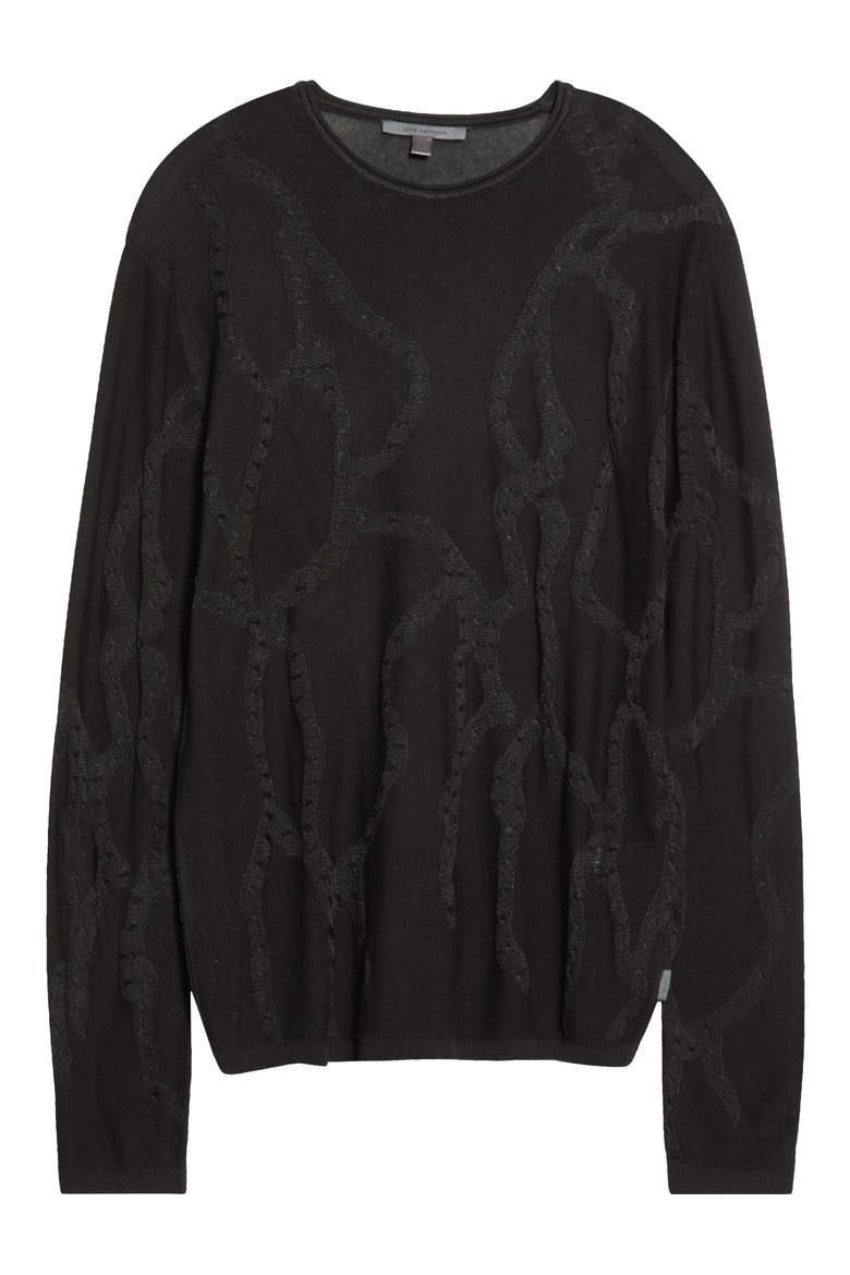 Addison Broken Twist Cable Sweater, Alternate, color, BLACK