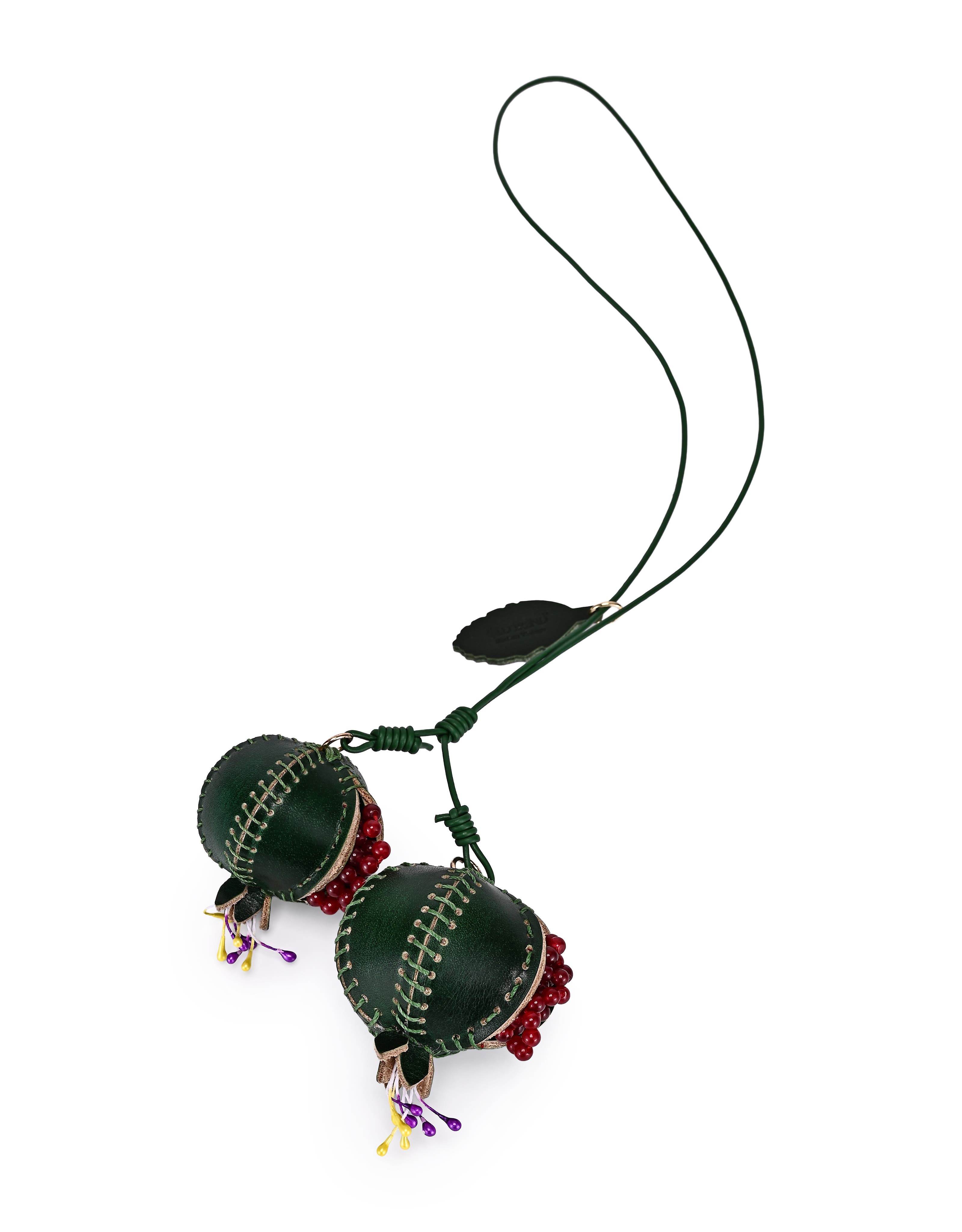 OLD TREND Pom Genuine Leather Botanical Fruit Charm, Alternate, color, Teal