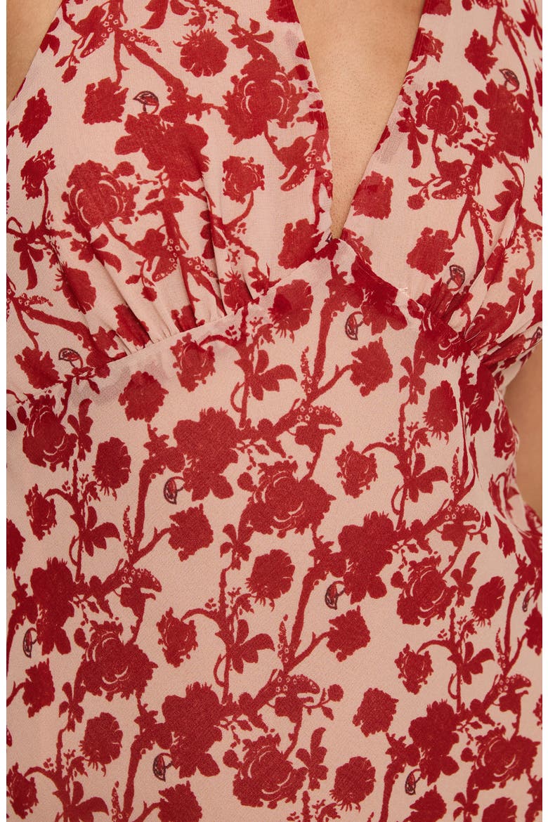 Neelia Floral Halter Minidress, Alternate, color, RED