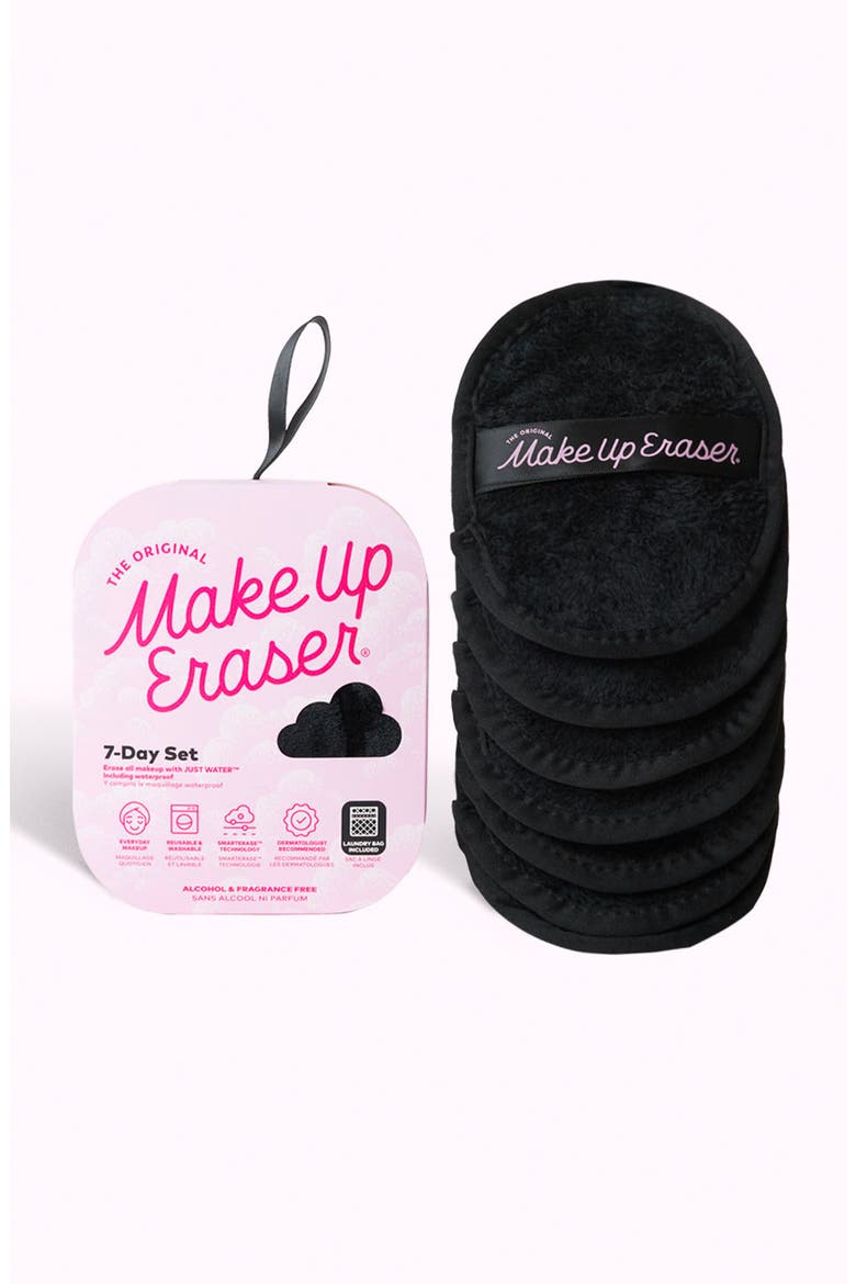 7-Day Chic MakeUp Eraser Set with Laundry Bag, Alternate, color, BLACK