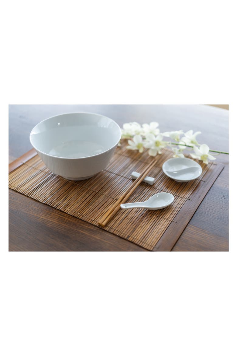 Set of 6 Ying Yang Bowls, Alternate, color, WHITE