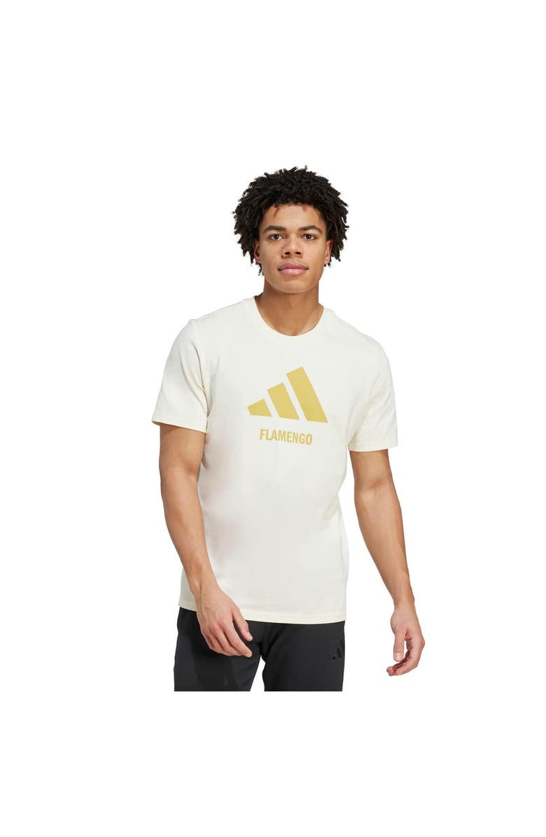 adidas Men's adidas  Cream CR Flamengo Three-Stripes Wordmark T-Shirt, Main, color, Cream