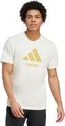 adidas Men's adidas  Cream CR Flamengo Three-Stripes Wordmark T-Shirt