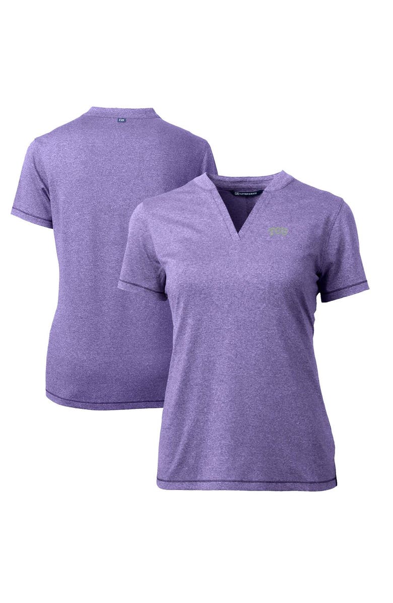 Cutter & Buck Women's Cutter & Buck Heather Purple TCU Horned Frogs Forge Blade V-Neck Top, Main, color, 