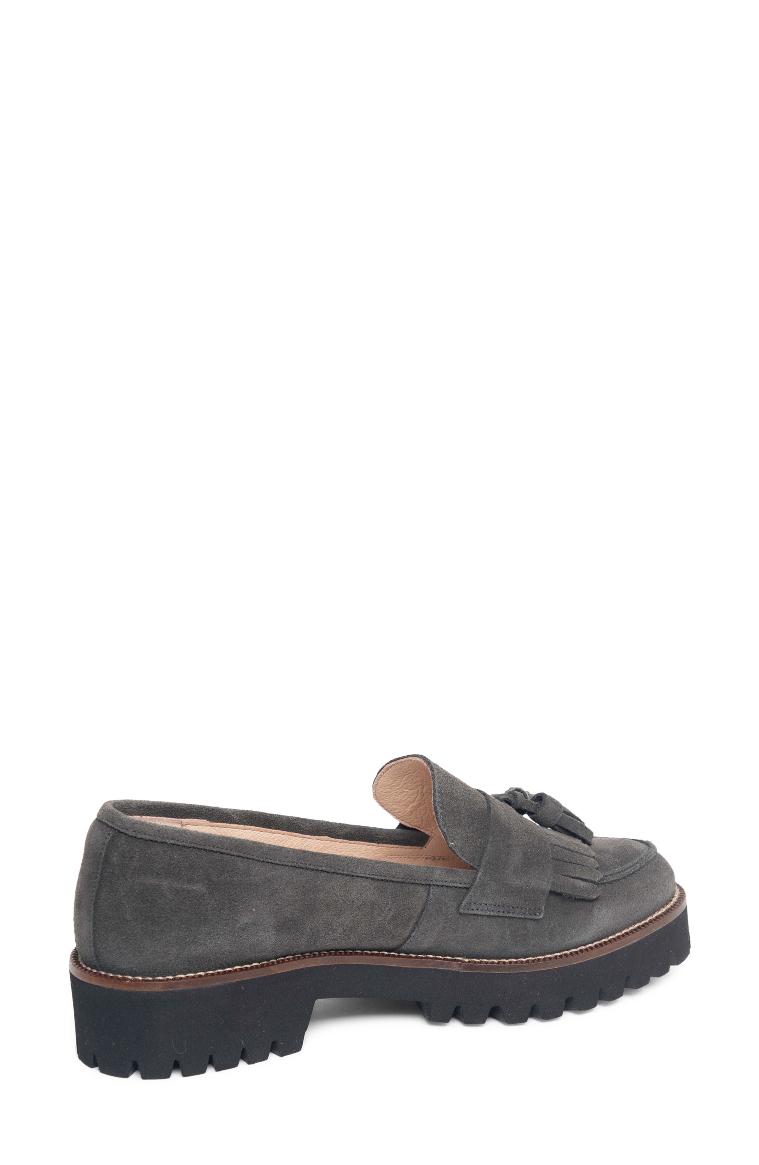 Beckham Tassel Lug Loafer, Alternate, color, GREY SUEDE