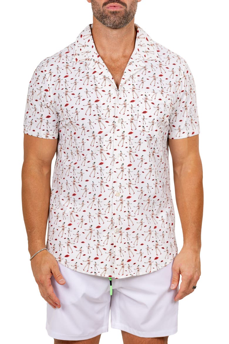 Marthy White Camp Shirt, Main, color, WHITE