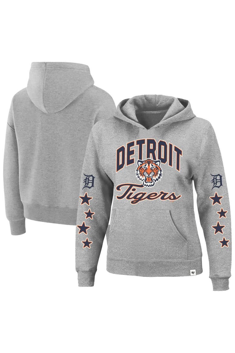 Women's '47  Heather Gray Detroit Tigers Plus Size Starry Eye Hoodie, Main, color, Heather Gray