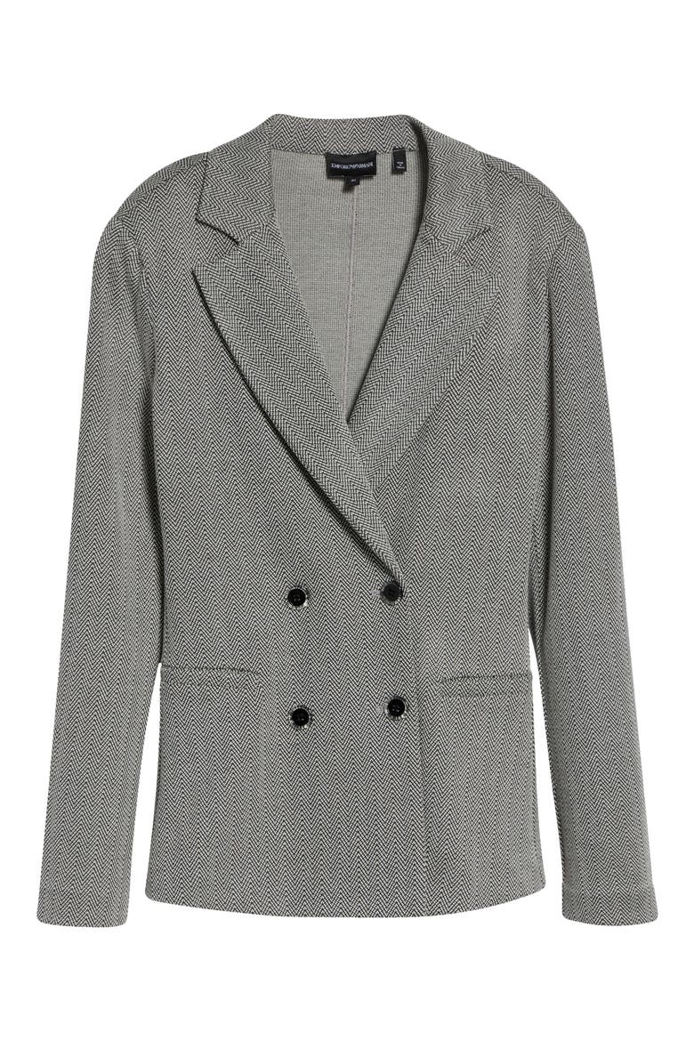 Herringbone Double Breasted Blazer, Main, color, STEEL