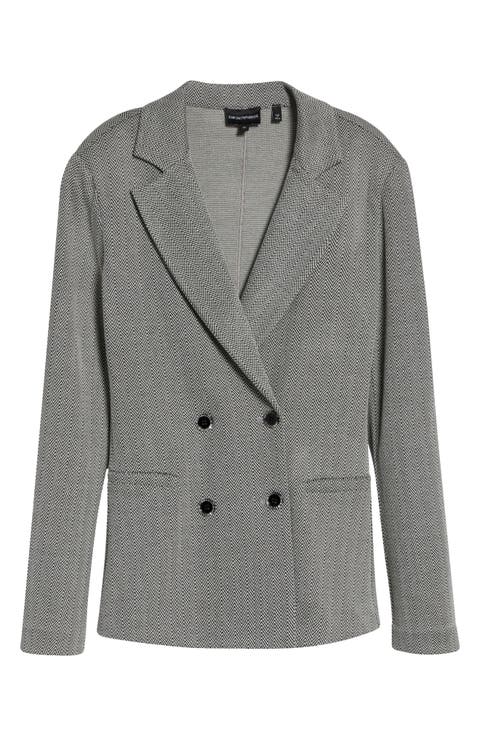 Herringbone Double Breasted Blazer
