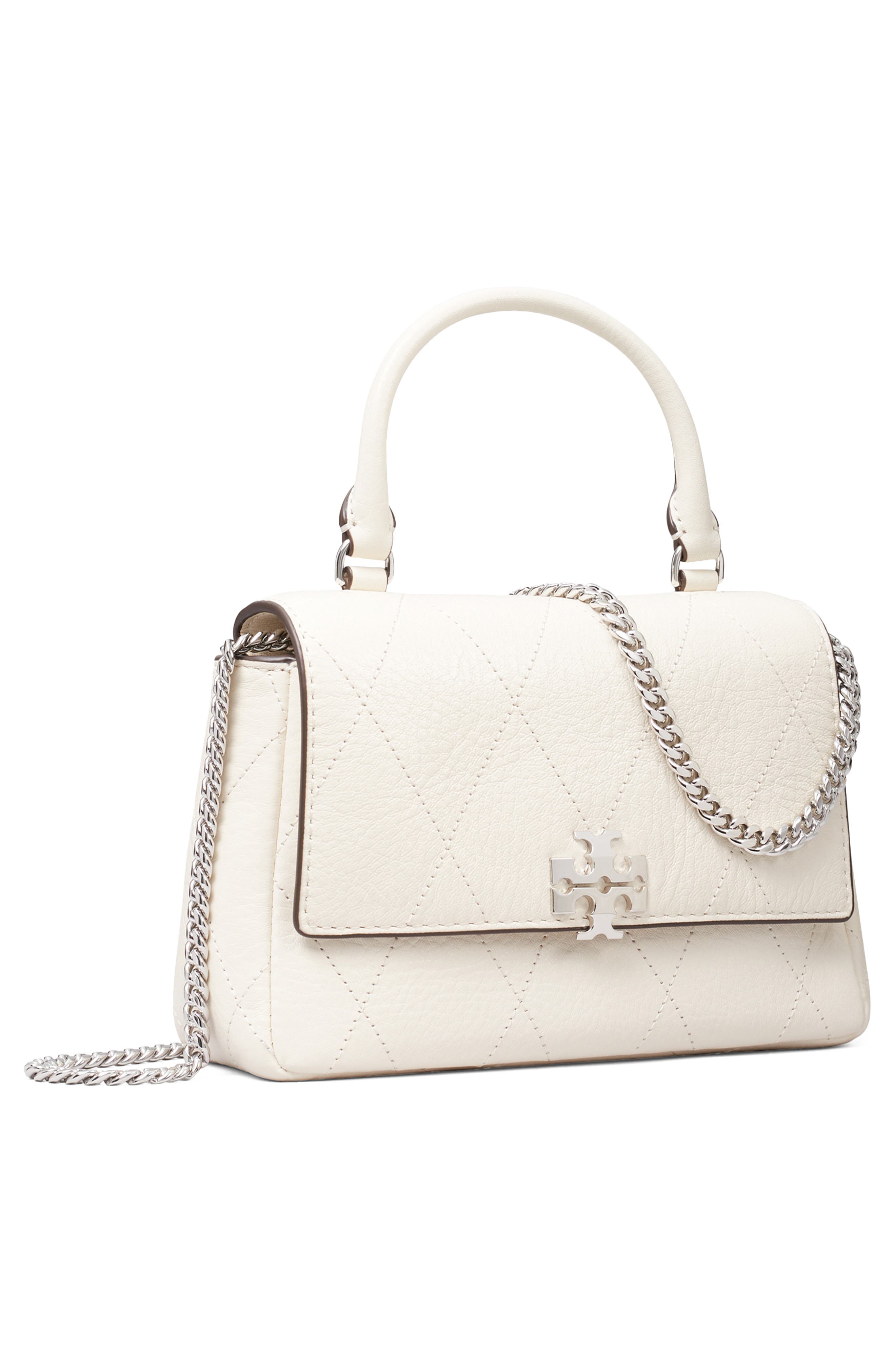 Charlie Quilted Leather Top Handle Bag, Alternate, color, LIGHT CREAM