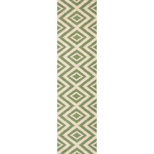 Jonathan Y Sintra Diamond  Indoor/outdoor Area Rug In Green/cream