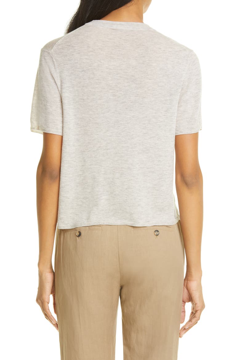 Easy Wool Blend Short Sleeve Sweater, Alternate, color, LIGHT GREY