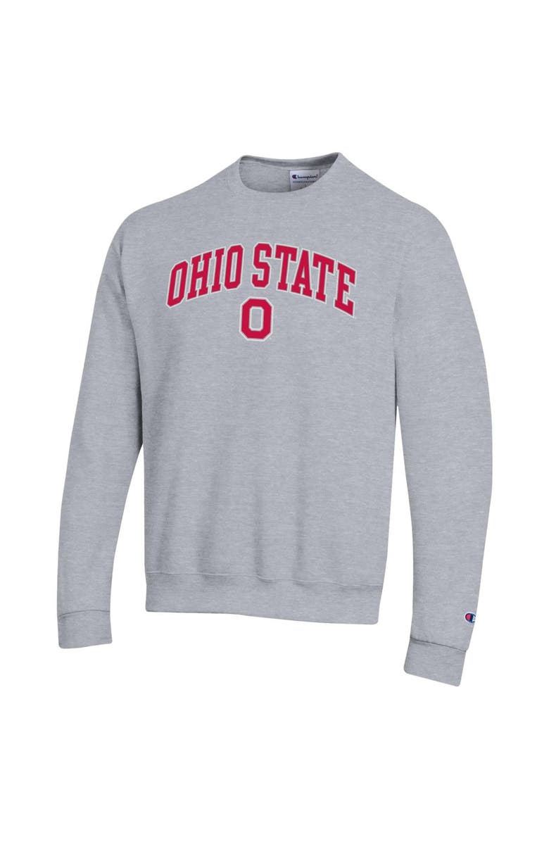 Champion Men's Champion  Heather Gray Ohio State Buckeyes Arch Over Logo Pullover Sweatshirt, Alternate, color, Heather Gray