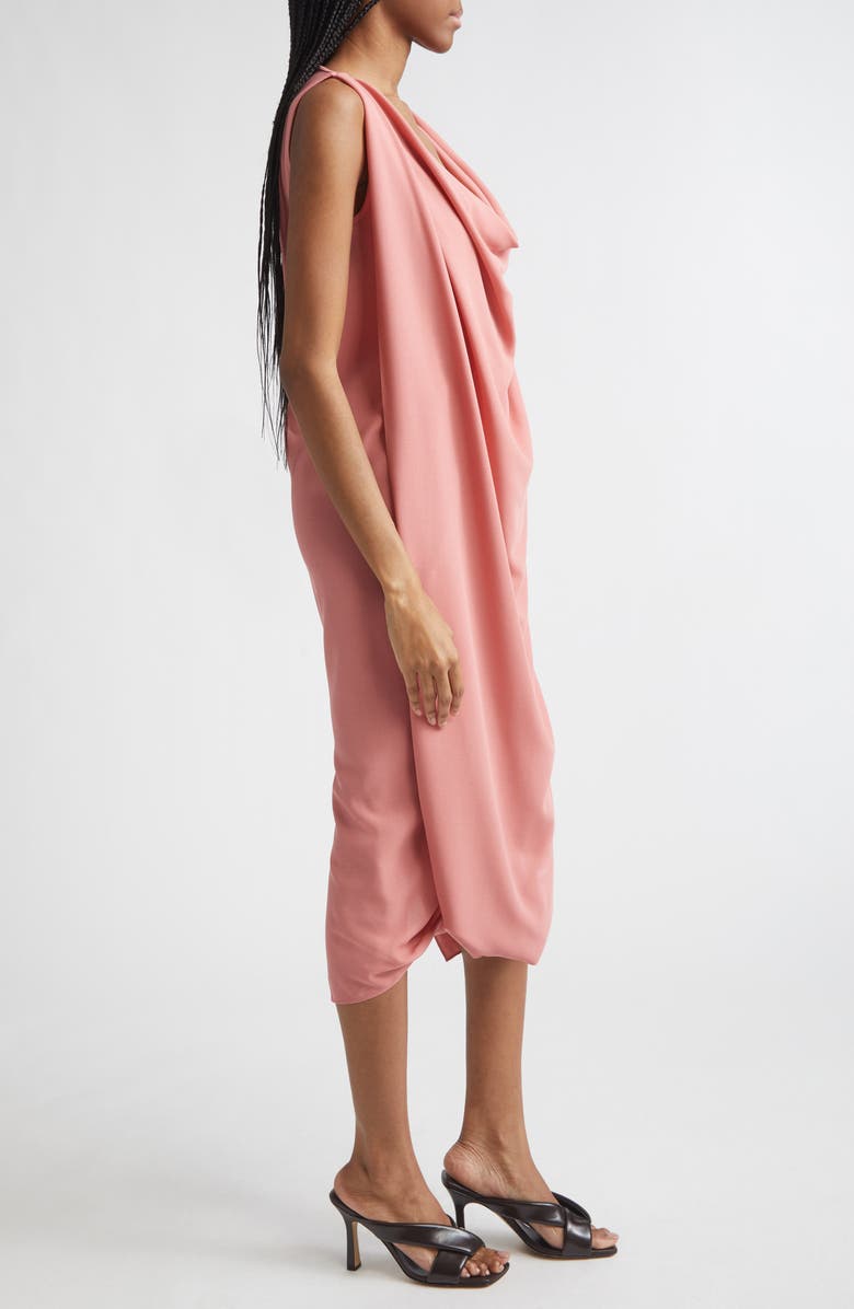 Michael Kors Collection Cowl Virgin Wool Crepe Midi Dress, Alternate, color, Guava