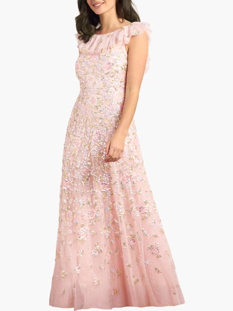Peony Bouquet Sequin Ankle Gown