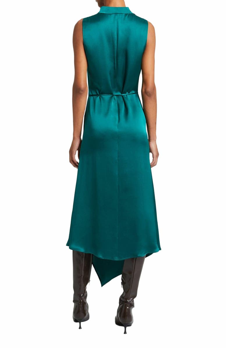Santorelli EMBER Silk Sleeveless Midi Handkerchief Dress with Cowl Neckline, Alternate, color,
