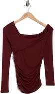 Elodie One Shoulder Long Sleeve Ruched Top