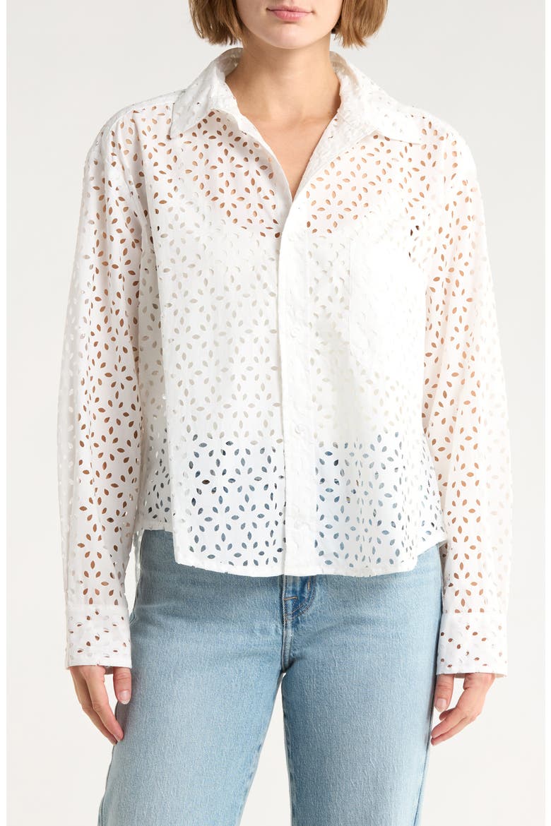 The Daily Eyelet Cotton Shirt, Main, color, AU NATUREL EYELET