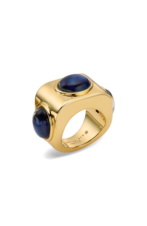 Kurt Geiger London Stone Mood Cocktail Ring In Gold