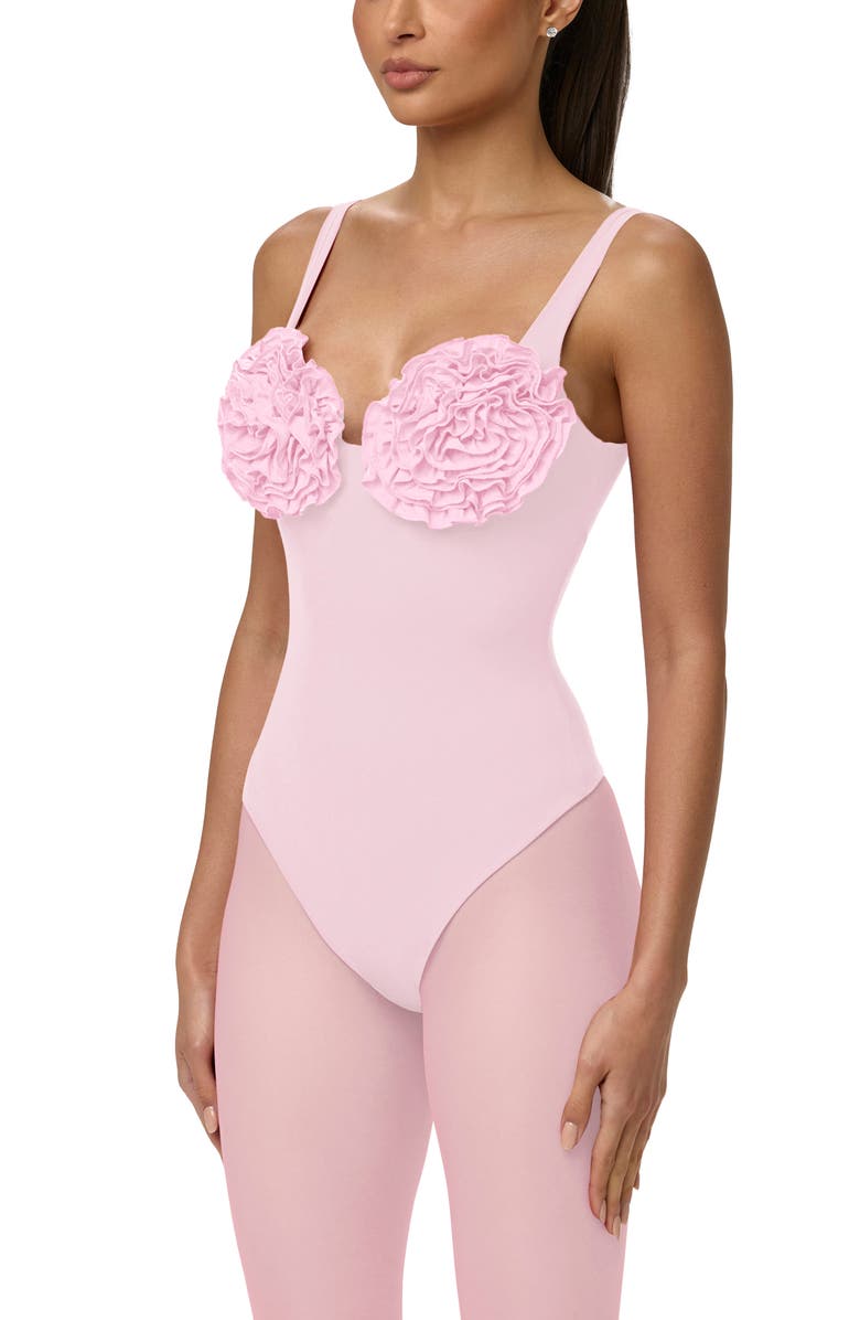Naked Wardrobe Rosette Bust Bodysuit, Alternate, color, Cotton Candy