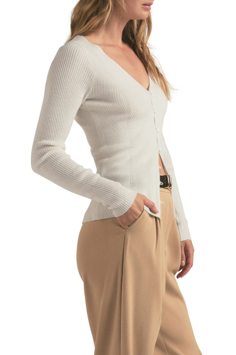 The Serena Rib Merino Wool Cardigan, Alternate, color, IVORY