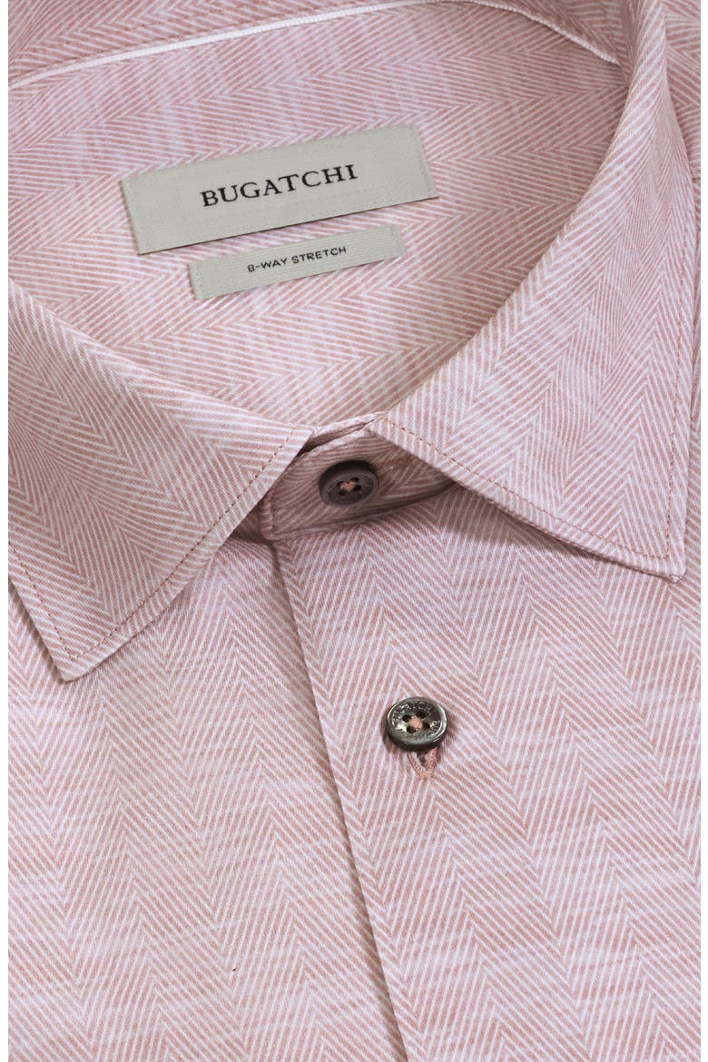 James OoohCotton® Herringbone Print Button-Up Shirt, Alternate, color, DUSTY PINK