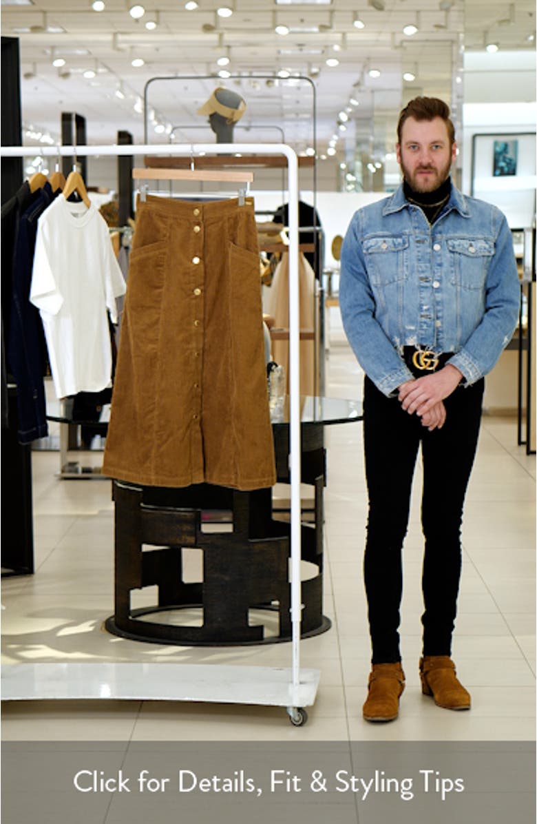 Samara Cotton Corduroy Midi Skirt, sales video thumbnail